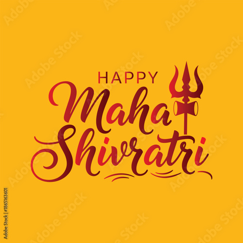 Happy Maha Shivratri colorful typography design vector illustration