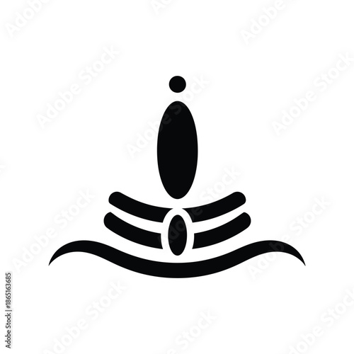 Lord Shiva forehead symbol silhouette icon vector illustration