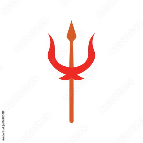 Shiva God trishul trident colorful vector illustration