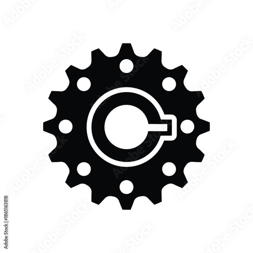 Sprocket gear silhouette icon vector illustration