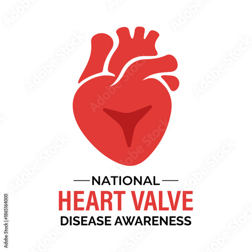 Vector illustration based on the theme of National Heart Valve Disease Awareness Day, observed every February, designed for banner, poster, card, and background use.