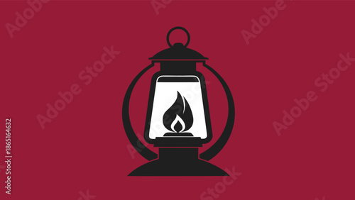 Silhouette of a Lantern logo silhouette vector.