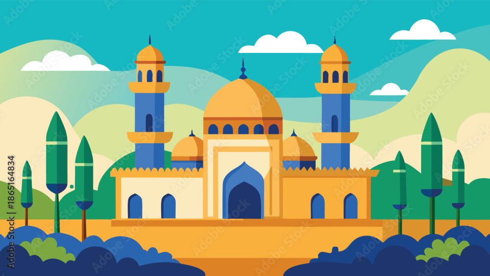Fototapeta premium Vector illustration of a mosque.