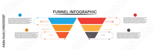 Sales funnel infographic isolated on transparent background, isolated on white background, Vector, illustration