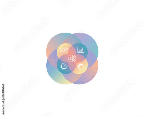 Abstract AI Inspired Futuristic Technology Vector Illustration