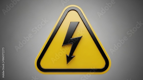Free Download Warning sign with lightning bolt symbol on yellow background - GFXLoad