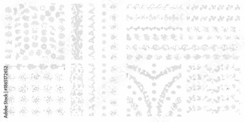 Abstract grayscale patterns and textures creating a complex visual composition