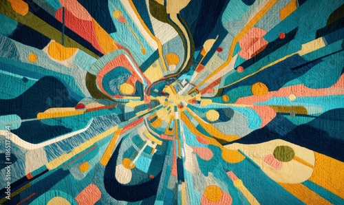 Vibrant Abstract Design with Dynamic Color Movement