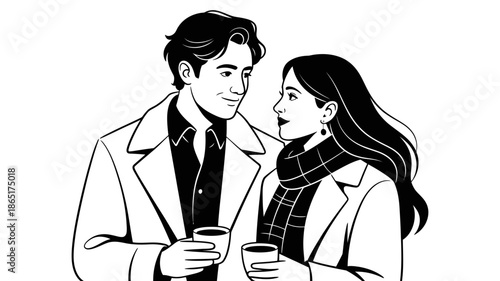 A charming couple sharing a warm moment and looking lovingly at each other