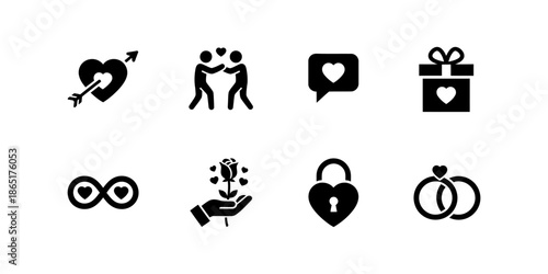 Collection of vector designs, affection symbol icon set with modern, simple, clean and abstract style.