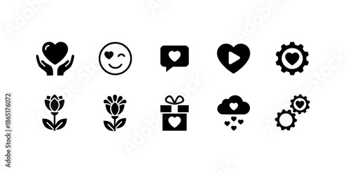 Collection of vector designs, affection symbol icon set with modern, simple, clean and abstract style.