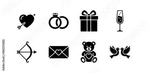 Collection of vector designs, affection symbol icon set with modern, simple, clean and abstract style.
