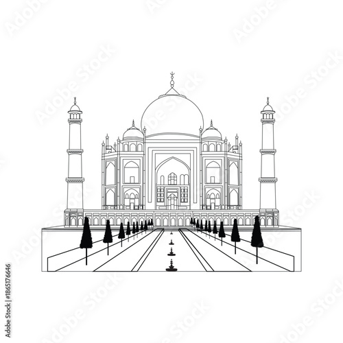 Tajmahal Art, Free Tajmahal Victor, Tajmahal Vector, Free Victor, Full Tajmahal.