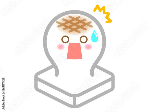 驚くお餅のイラスト素材