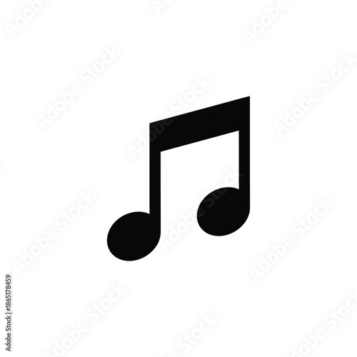 Simple outline of a musical note sound icon in grayscale