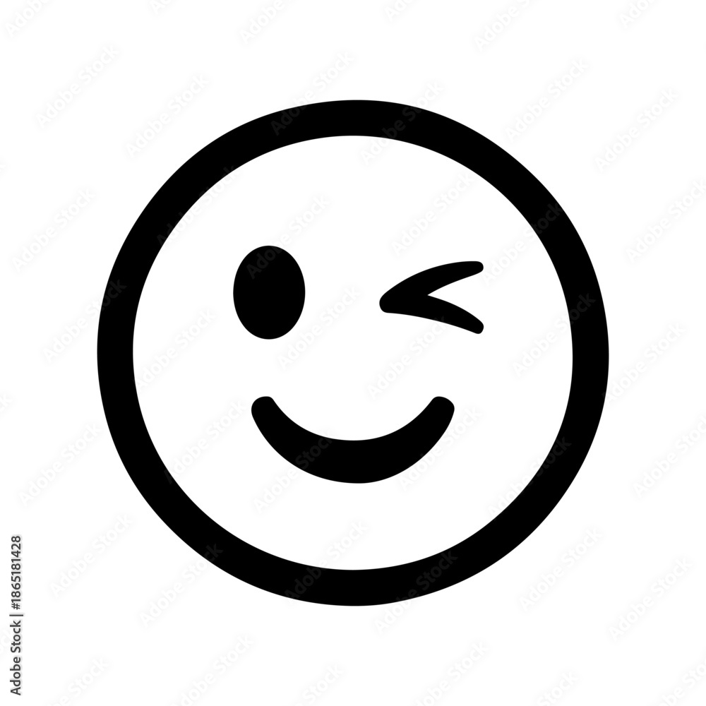 Fototapeta premium winking smiley face emoji icon
