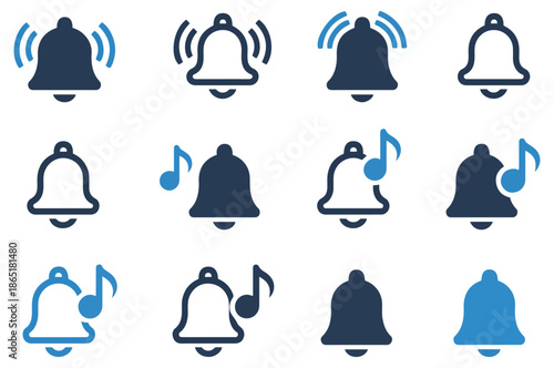 notification bell ringing icon set