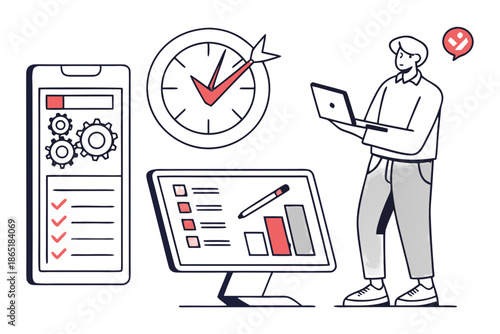 A sleek vector collection for office apps, project management tools