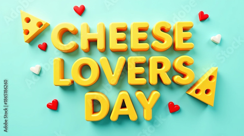 Wallpaper Mural National cheese lovers day celebration with  cute cheese and letter Torontodigital.ca