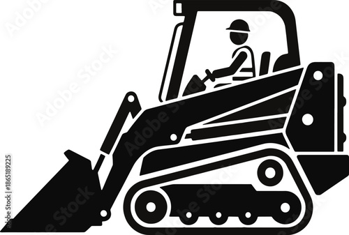 Compact track loader featuring an operator in the cabin