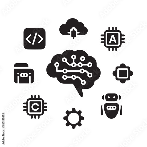 AI System Technology Automation Icons