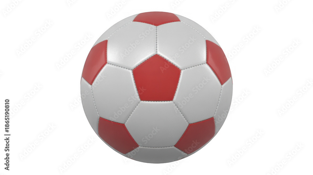 Fototapeta premium White and red soccer ball football isolated on a transparent background