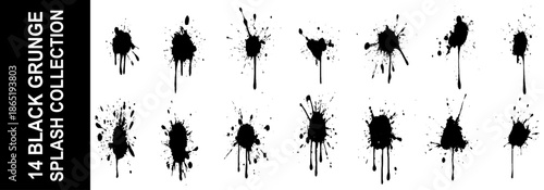 Set of paint splash isolated on white background