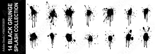 Set of paint splash isolated on white background