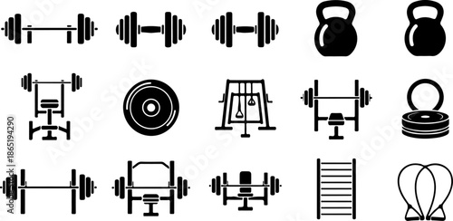 Fitness & Gym Icons Set – Workout and Healthy Lifestyle Symbols
