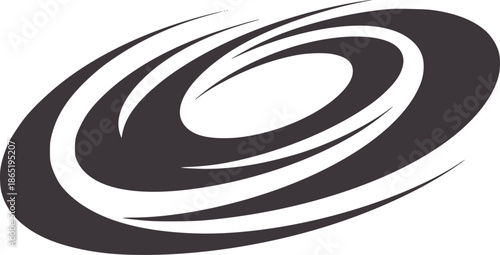 Swirling dark gray and abstract spiral with smooth curves