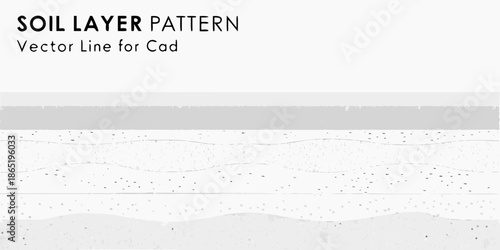 Illustration of soil layers with a detailed vector line pattern for cad applications