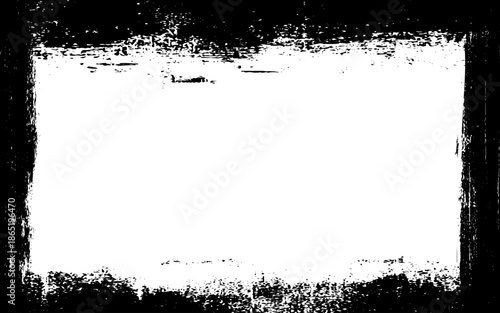 Vector grunge frame. Scratchy eroded edge vintage border. Rough distressed texture. 