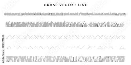 Foto Stylized grass designs and abstract line patterns in a vector illustration
