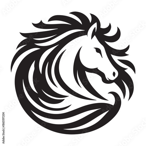 Horse Silhouette Vector | Classic Black & White Equine Artwork