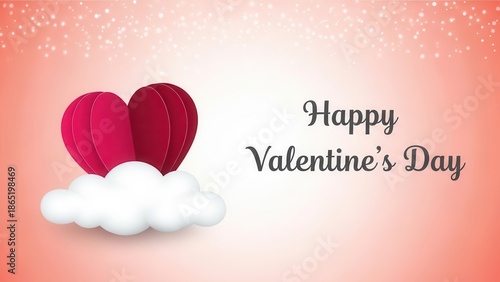 Happy valentine's day greeting with heart balloon