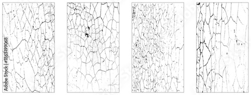 Set of the vector grunge textures isolated on white background.