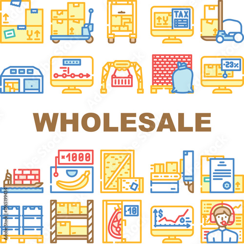 Wholesale Service Collection Icons Set Vector