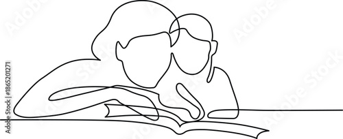 Couple reading together Vector
