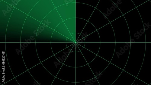 Radar HUD Screen Animation 4K. Motion graphic of colorful sonar radar screen searching an object with line digital technology background.