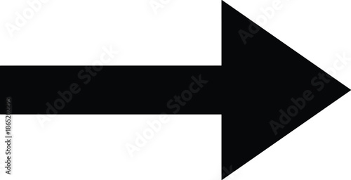 Solid right arrow icon in black, simple directional navigation symbol for signage, guidance, user interface, web design, and visual communication