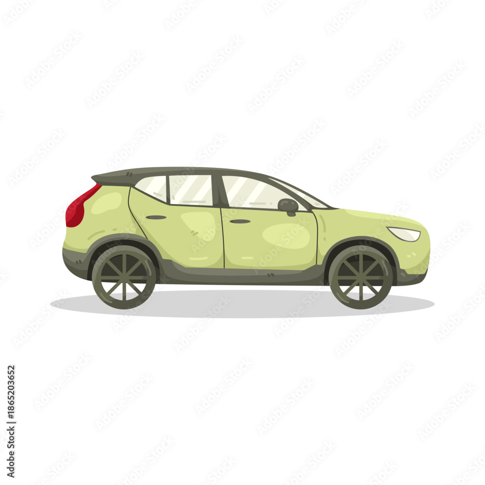 Fototapeta premium Illustration of Light Green SUV Car