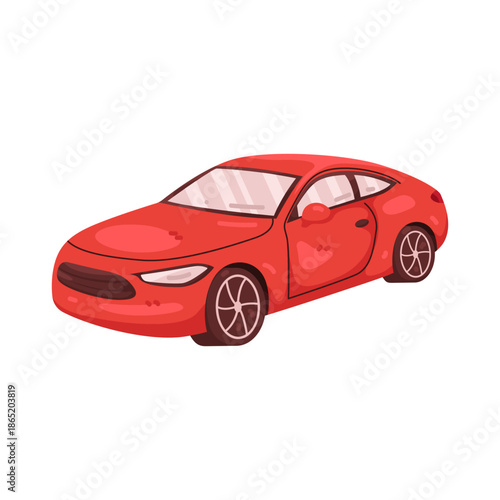 Illustration of Red Sports Car  