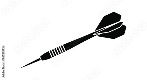 A striking illustration of a single dart showcasing its sharp point and flight path silhouette