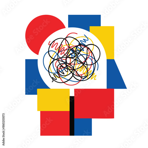 Clean vector-style illustration symbolizing mental confusion and anxiety.