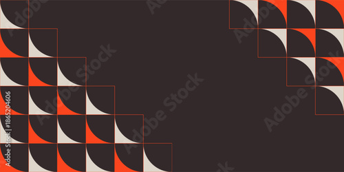 Abstract creative background, web banner. Abstract geometric shapes composition. Orange, gray and brown color background. Vector color illustration in flat style