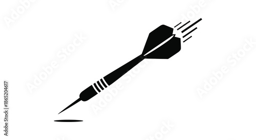 A striking image showcasing a black dart in mid flight representing precision and focus silhouette