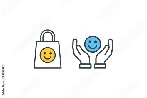 Set of six tooth care logo icons for dental protection insurance and treatment concepts