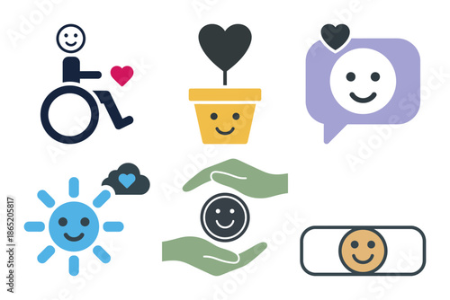 Set of six line art brain and idea icons for innovation problem solving and learning concepts