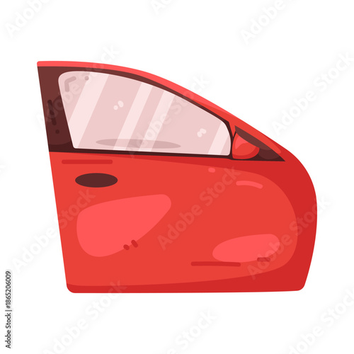 Illustration of Red Car Door
