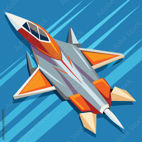 Fighter Jet Aircraft Illustration Vector